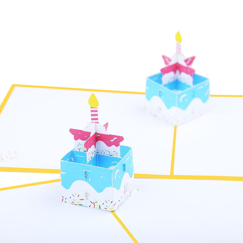 3D立体可爱生日蛋糕贺卡ins风创意diy手工贺卡生日礼物少女心卡片