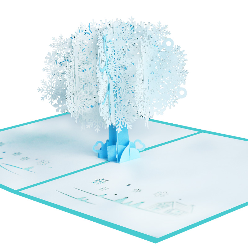 新款圣诞立体贺卡圣诞晚餐纸雕