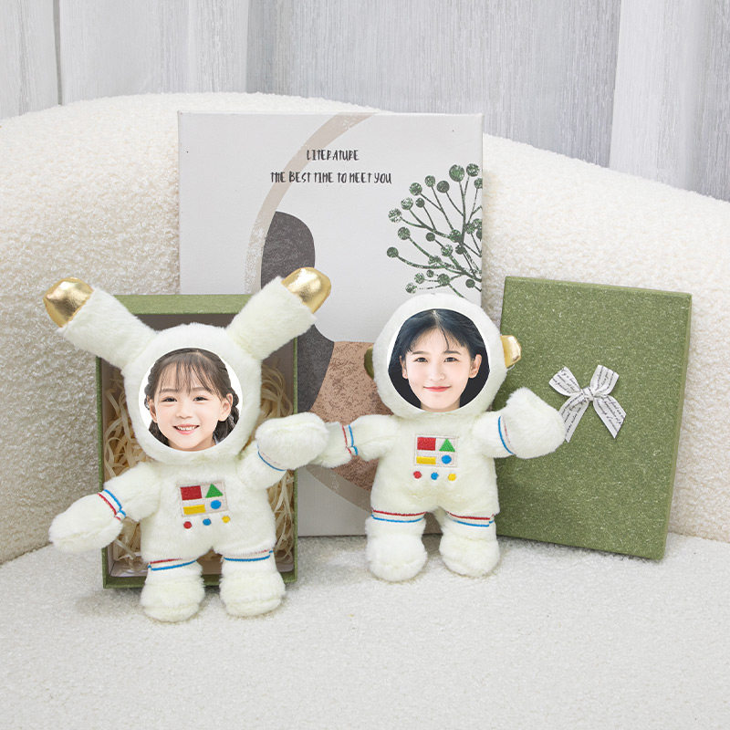 diy情侣照片3d人脸钥匙扣人偶挂件相片定制创意玩偶娃娃公仔礼物