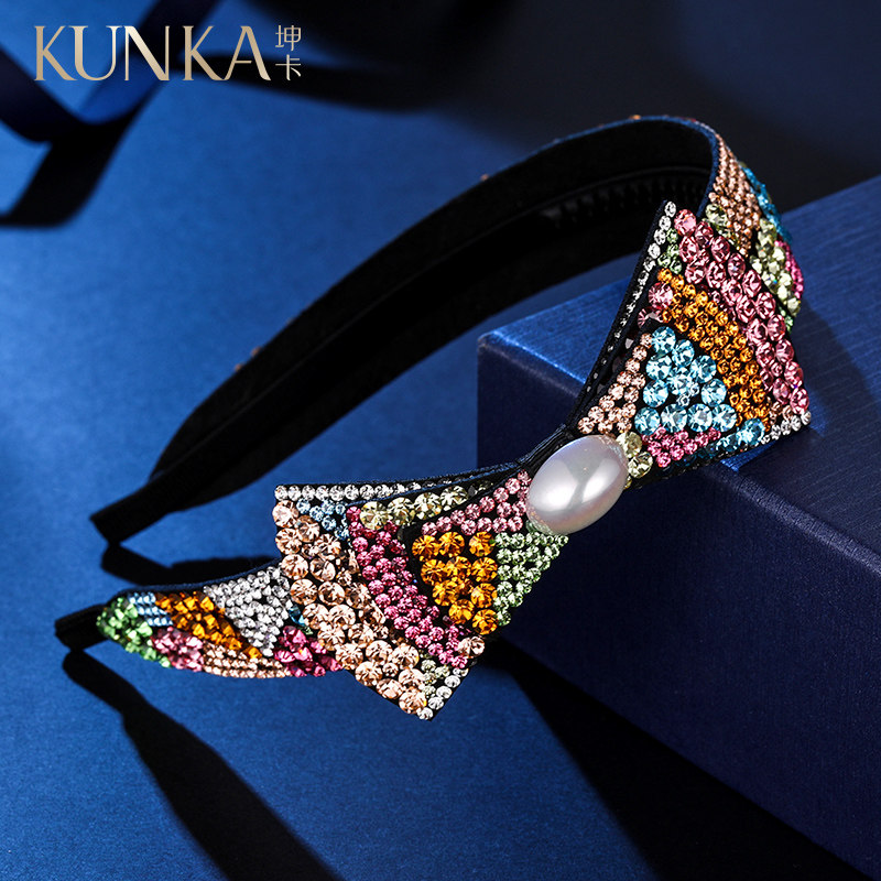 奢华水钻发箍女施华头箍宽边大气镶钻头饰压发卡时尚百搭2020新款