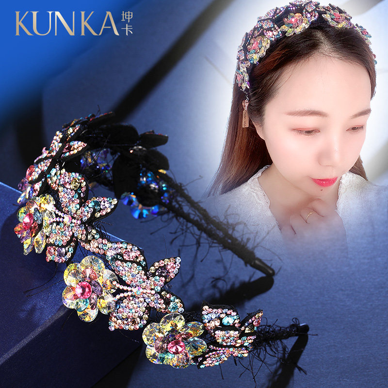 施华奥钻发箍宽边女头饰百搭网红水晶带钻头箍成年压发卡发夹成年