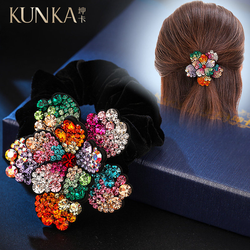 头花发圈扎头发女头绳水晶钻时尚马尾盘发夹绒布加粗头饰发卡大号,饰品/流行首饰/时尚饰品新,发饰,淘宝优惠券,粉丝福利购,淘宝优惠卷