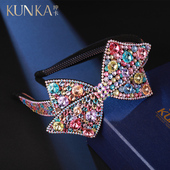 午夜天鹅蝴蝶结发箍女百搭时尚 水钻头箍硅胶不变形成年编发神器