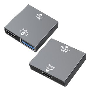 Typec母转换双Type-C母口转换器USB-C手机数据线充电快充转接头二合一安卓充电转接头分线器车载一拖二转接口