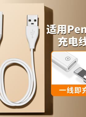 适用apple苹果笔Pencil充电转接头触控笔充电线iPad平板pencilpro一代笔数据线TypeC配件二代电容笔USB转换线