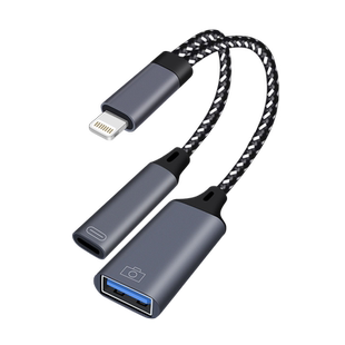 迎春yc2适用于苹果一分二接口USB3.0充电OTG转接头数据线母头13转换器12手机14连接max优盘U盘声卡硬盘pro