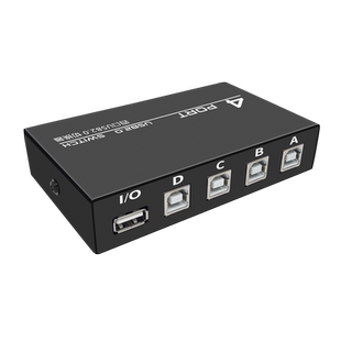 USB打印机共享器4台电脑连接线自动免驱切换分线器一拖二转换器两台多台笔记本同时分享一分四口一接二转接头