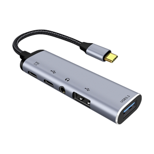 多功能Typec拓展坞USB3.0扩展器3.5mm耳机转接头typc充电接口tpc转换器多孔笔记本电脑平板手机otg数据线配件