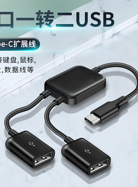 适用Type c一拖二双口USB母座1分2拓展坞OTG线接口tpc转接头一转二华为vivo小米oppo手机荣耀笔记本电脑平板