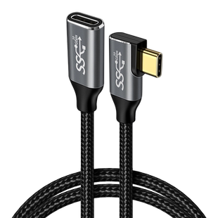 TypeC公对母延长线弯头usb3.1gen2数据线10gbs扩展坞C口公转母拓展加长3米适用华为手机苹果笔记本电脑PD100W