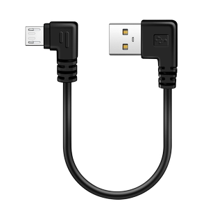 行车记录仪电源线改usb接口连接线短25厘米供电转插头右车载左安卓microusb双弯头适用凌度360横头直角充电线