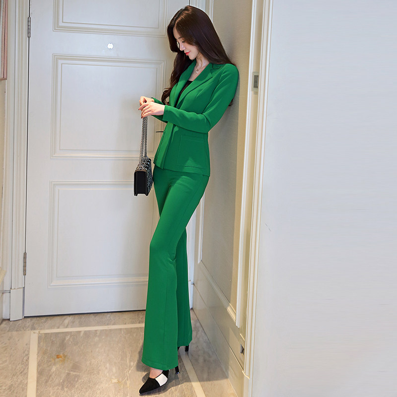 2025秋装新款欧洲站时尚气质套装小西装外套微喇阔腿裤两件套女,女装/女士精品,时尚套装,淘宝优惠券,粉丝福利购,淘宝优惠卷