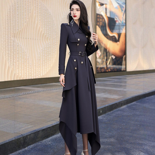 小众设计感不规则风衣外套