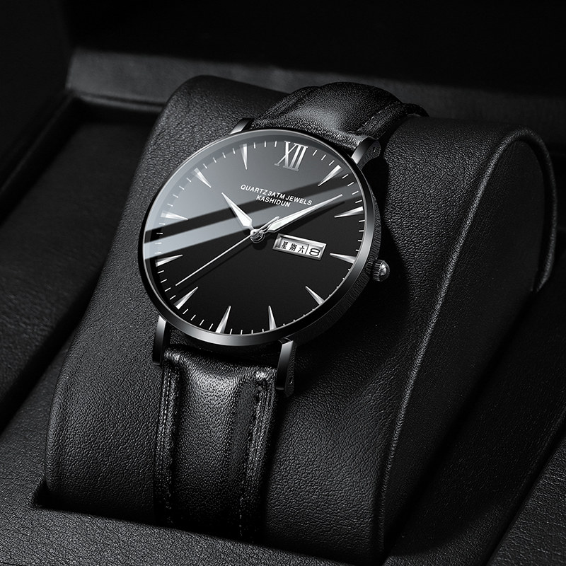 卡诗顿手表男士2020新款皮带机械表韩版防水夜光学生潮流石英男表