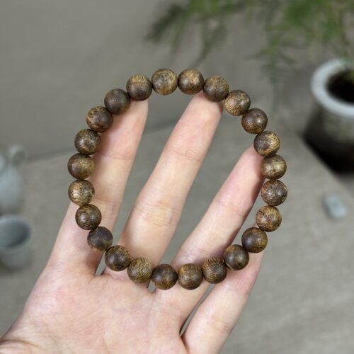 海南国香绿奇楠沉香手串8mm