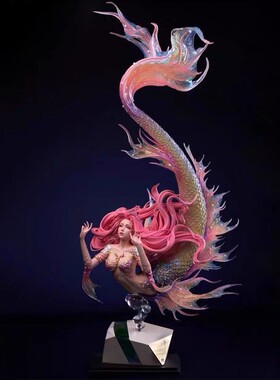 美人鱼雕像手办 GK爆款3D模型雕像公主潮玩 二次元美少女周边摆件