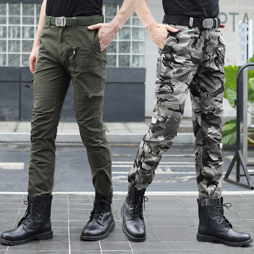 户外迷彩裤男夏季弹力修身休闲裤