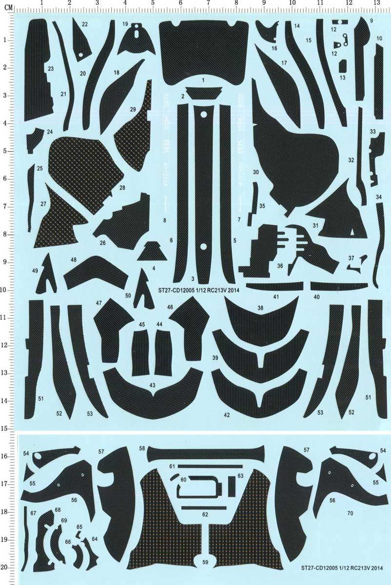 1/12 本田 RC213V 摩托模型碳纤维水贴纸 配田宫14130