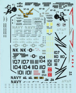 DC0033  1/72 F-14 Tomcat VF-31中队 雄猫战斗机水贴纸