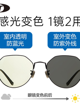 AHT防蓝光眼镜防辐射蓝光眼镜男护眼舒缓变色防紫外线平光女