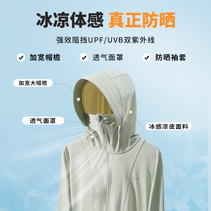 波梵森专业冰丝凉皮防晒衣女2023新款夏季防紫外线透气情侣薄外套