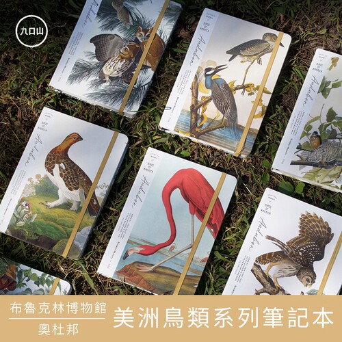 九口山精美鸟类插画方格笔记本