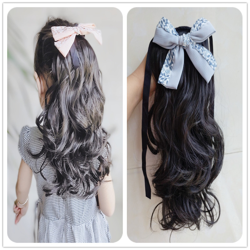 儿童假发马尾头发饰品公主造型宝宝可爱小女孩写真出游表演长卷发