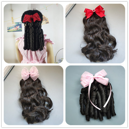 韩版螺丝蝴蝶结饰品仿真儿童假发