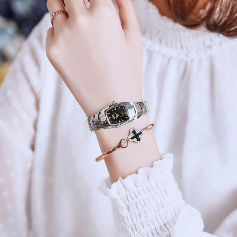 正品超薄防水女士手表女士腕表全自动钨钢女表时尚简约手链手表