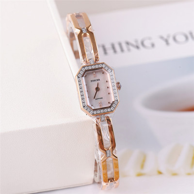 正品poscer宝时捷女表女士石英表手链方盘超薄防水镶钻保时捷8252