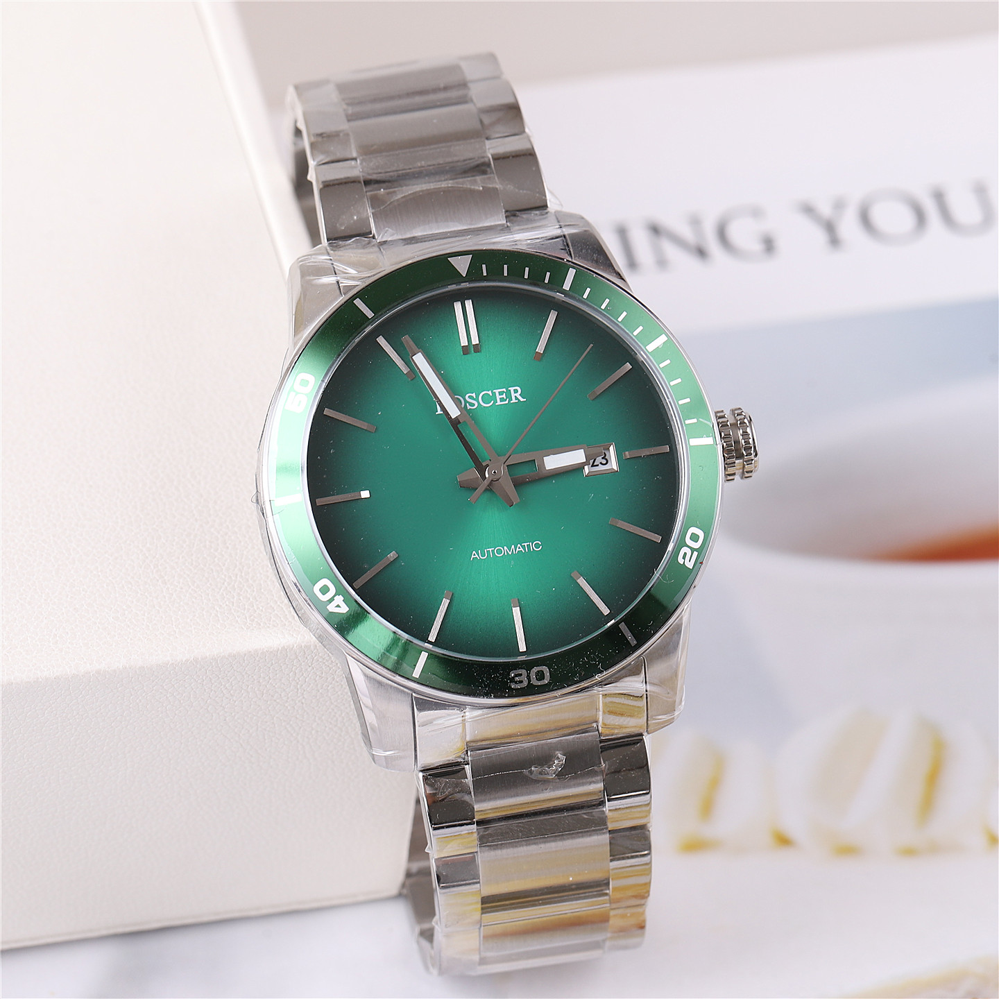 正品poscer宝时捷手表男表男士运动钢带夜光胶带机械表保时捷6147