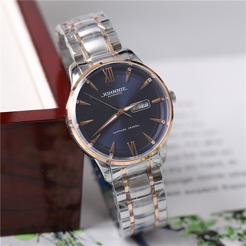 正品johnnie尊尼手表男表女表情侣表自动机械表防水商务时尚9068