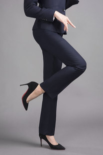 新款铁路女西裤藏青色女裤中铁高铁窗口制服职业工作服修身长裤