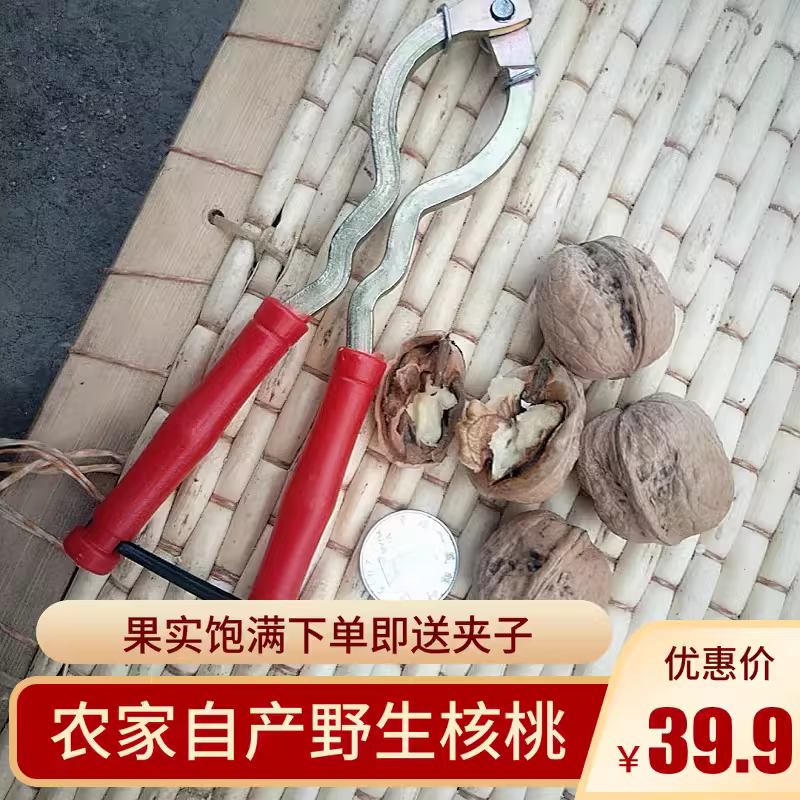 老树核桃山东农家原味山核桃自然晾晒孕妇零食新货干核桃散装包邮