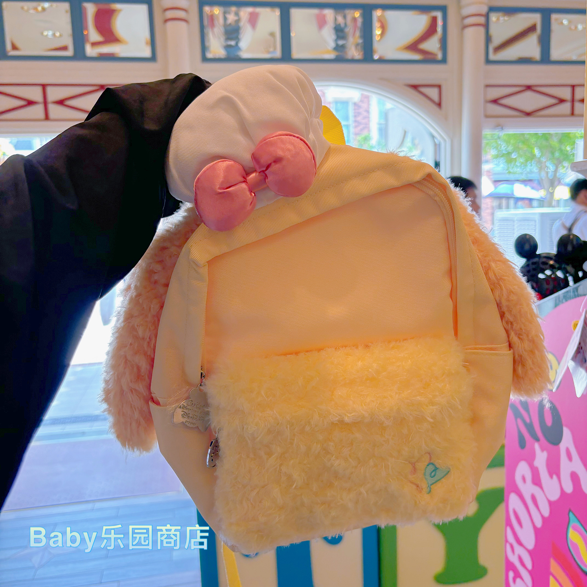 香港迪士尼Cookie可琦安饼饼耳朵帆布包双肩包可爱甜美女生出游包