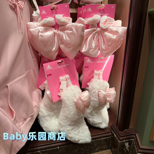 香港迪士尼 玛丽猫蝴蝶结毛绒发饰 妙妙猫尾巴造型装扮场景