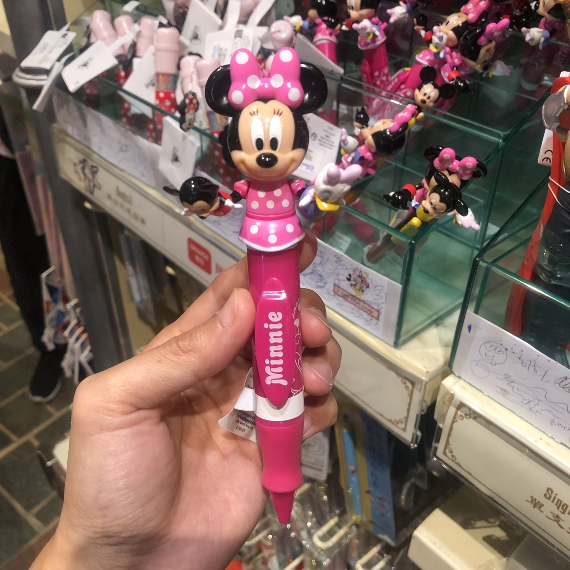 香港迪士尼 米妮米奇唐老鸭黛西卡通可爱圆珠笔 写字笔伸缩圆珠笔