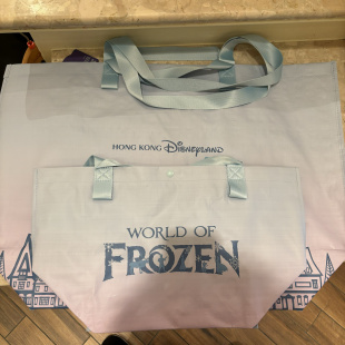 单肩环保袋 收纳袋子 袋子 冰雪奇缘马卡龙颜色购物袋 香港迪士尼