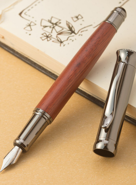 红点苏木1866实木鸡尾改装德国JOWO笔尖钢笔辉伯嘉FABER伯爵