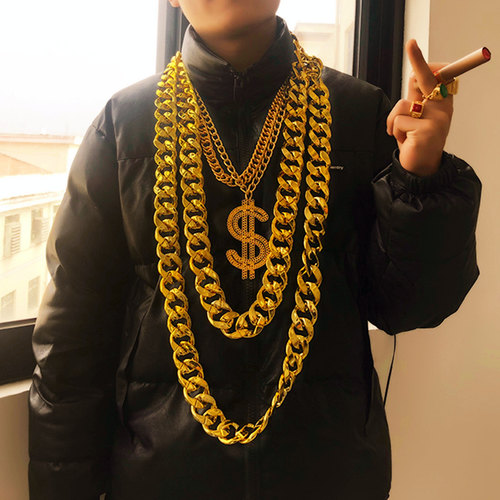 大金链子道具土豪仿真假金项链