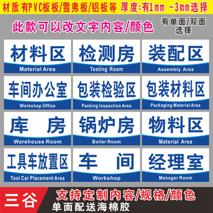 装配托盘工作车放置物料来料待检烘干包装检验材料区检测房检验经理车间办公室库锅炉房分区组标志牌定制
