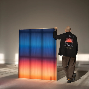 渐变色彩抽象装饰画当代艺术展厅客厅挂画小众高级感肌理感墙壁画