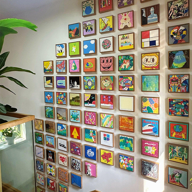 楼梯转角装饰画客餐厅迷你小挂画小众艺术防水儿童房卡通组合壁画