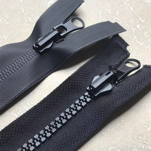 衣服两面穿拉链条5号尼龙防水胶膜开口树脂齿黑色拉锁旋转头拉锁