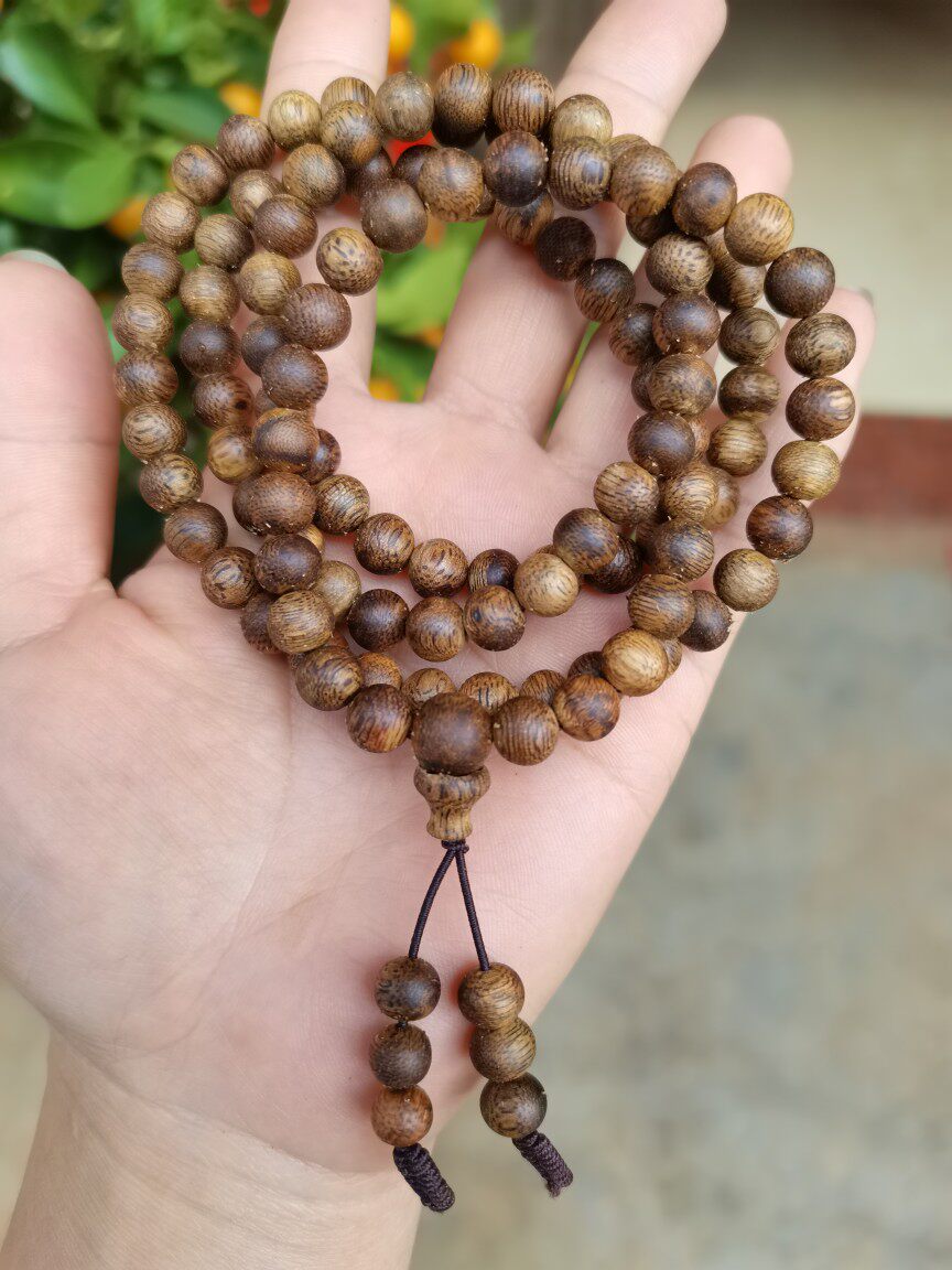 QINAN AGARWOOD 하이난 풀 오일 순수 천연 108 비즈 남성용 및 여성용 팔찌