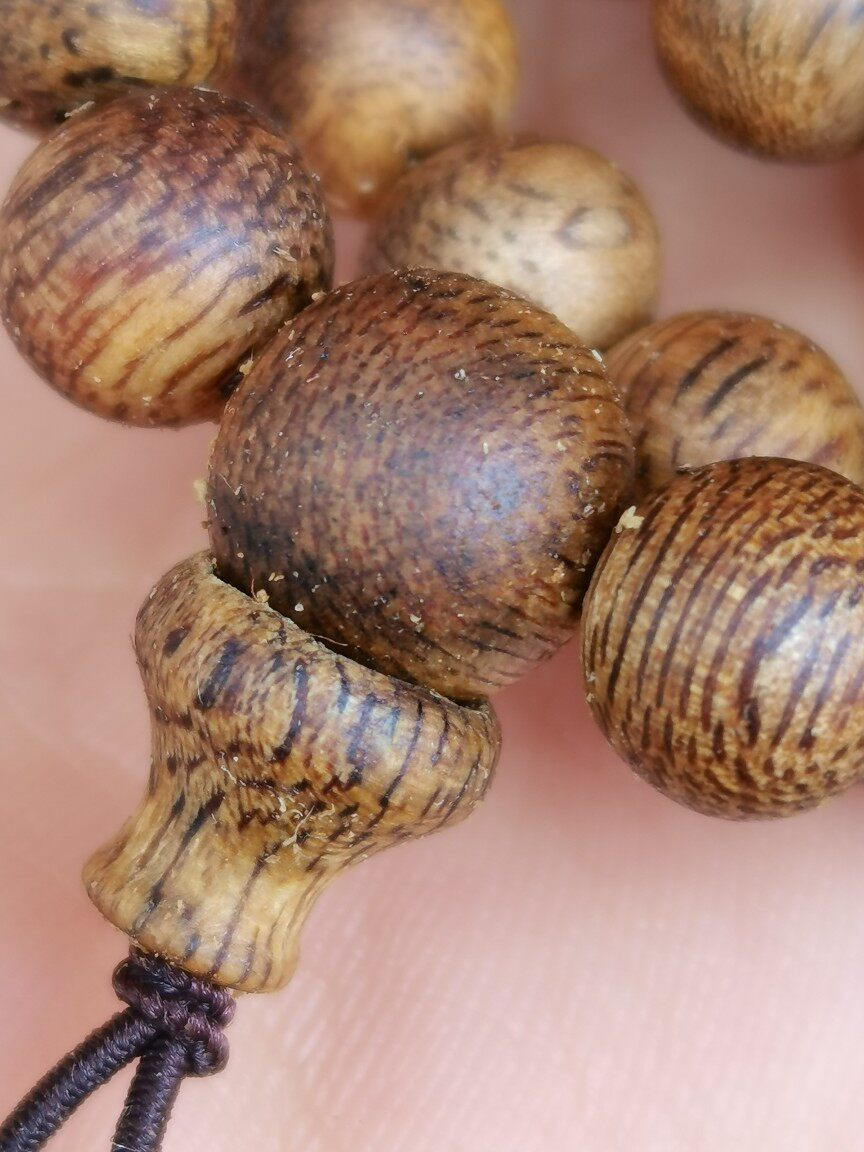 QINAN AGARWOOD 하이난 풀 오일 순수 천연 108 비즈 남성용 및 여성용 팔찌