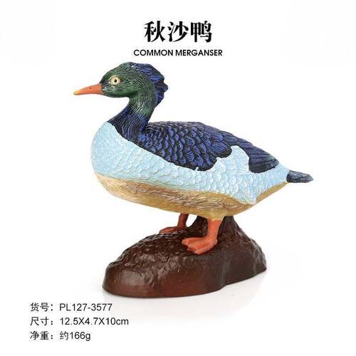 儿童仿真野生动物玩具模型科教认知摆件野鸭番鸭秋沙鸭绿头鸭麻鸭