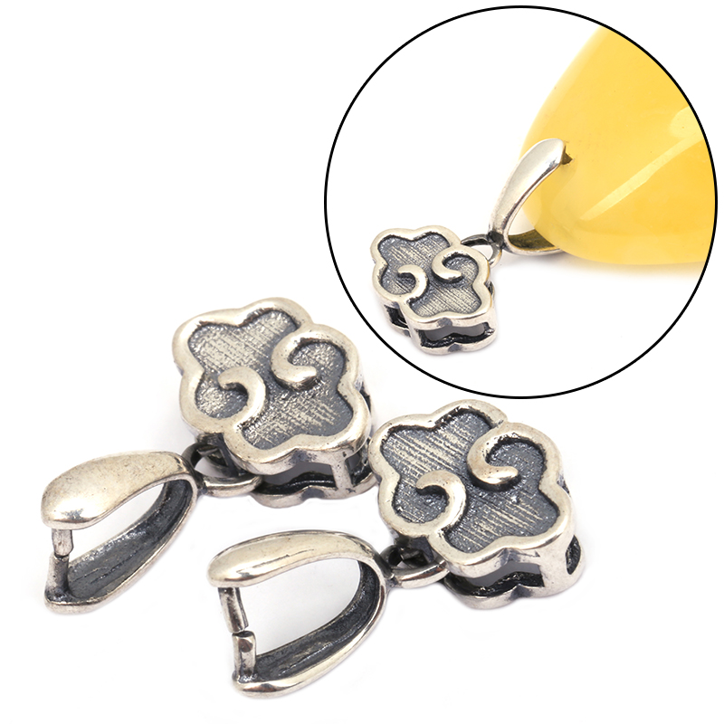 S925纯银扣复古泰翡翠水晶挂件