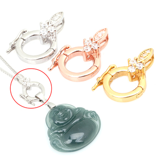 S925纯银吊坠扣挂绳项链扣头万能扣挂钩扣机械扣连接扣活口扣搭扣