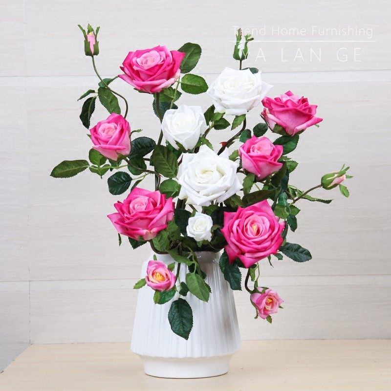 5头高品质仿真花玫瑰花手感保湿假花客厅摆设落地餐桌装饰插绢花,家居饰品,仿真花/假花,淘宝优惠券,粉丝福利购,淘宝优惠卷